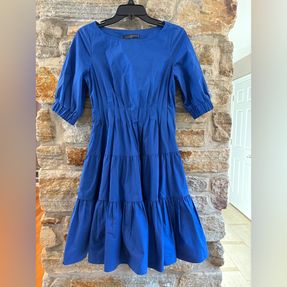 Peruvian Connection Eloise Dress in Cobalt Blue Size XS tiered skirt pockets - Picture 4 of 8